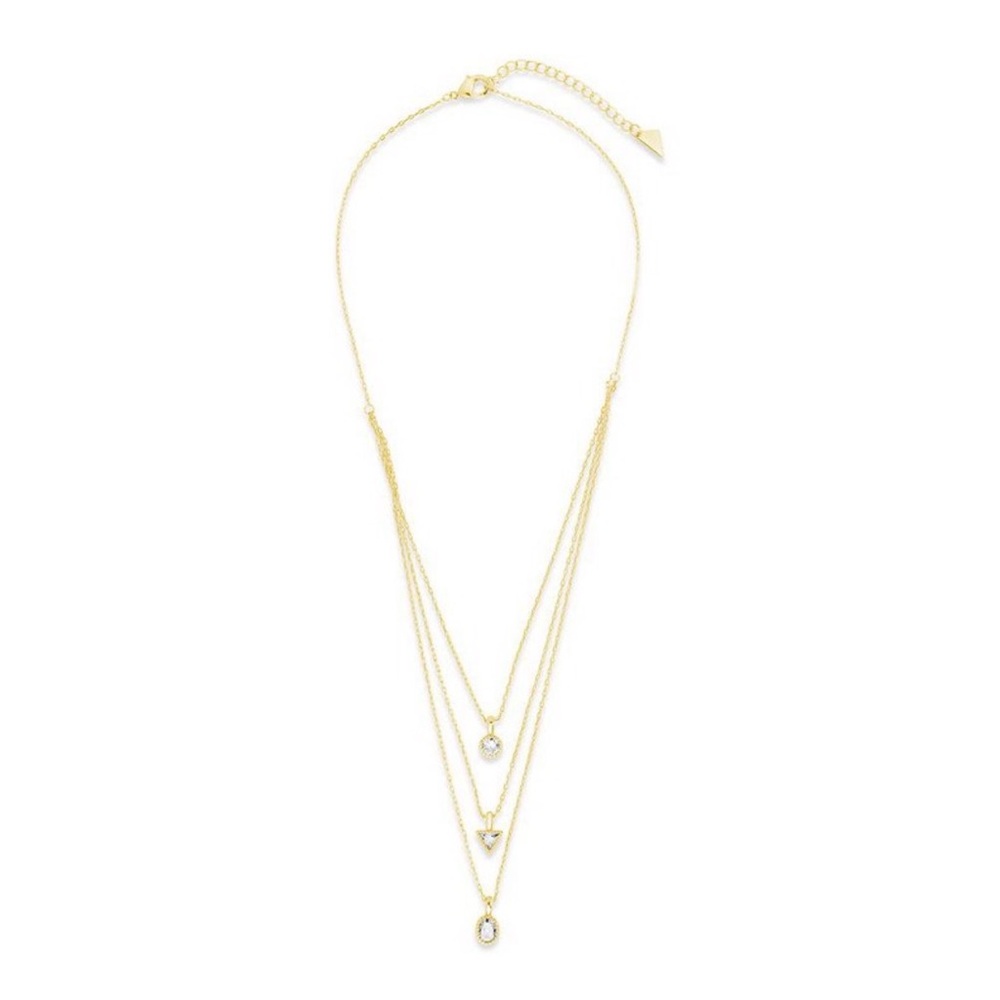 Sterling Forever - Julie Cubic Zirconia Layered Necklace - New in Box - Picture 3 of 4